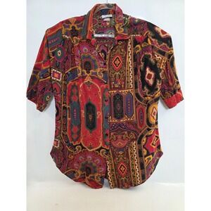 Vintage Maggie Sweet Shirt Womens Large Multicolor Abstract Print Made‎ USA 90s